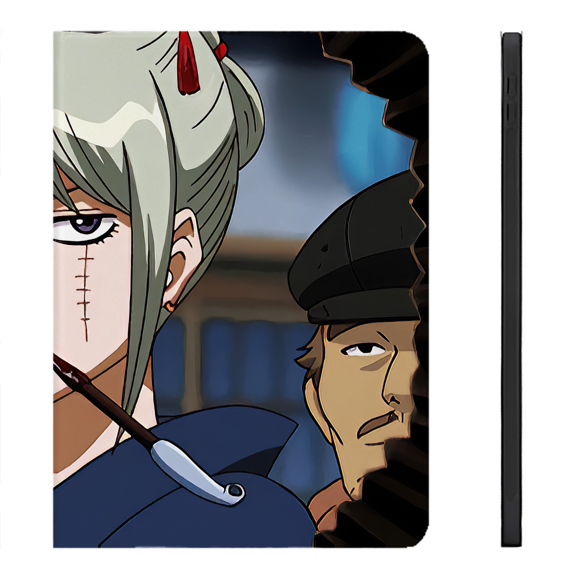 （画像用） ぎんたま 坂田銀時（さかたぎんとき） 神楽 志村新八（しむら しんぱち） GINTAMA Sakata Gintoki Kagura Shimura Shinpachi IPadケース ペンホルダー付き ブックスタイルデザイン